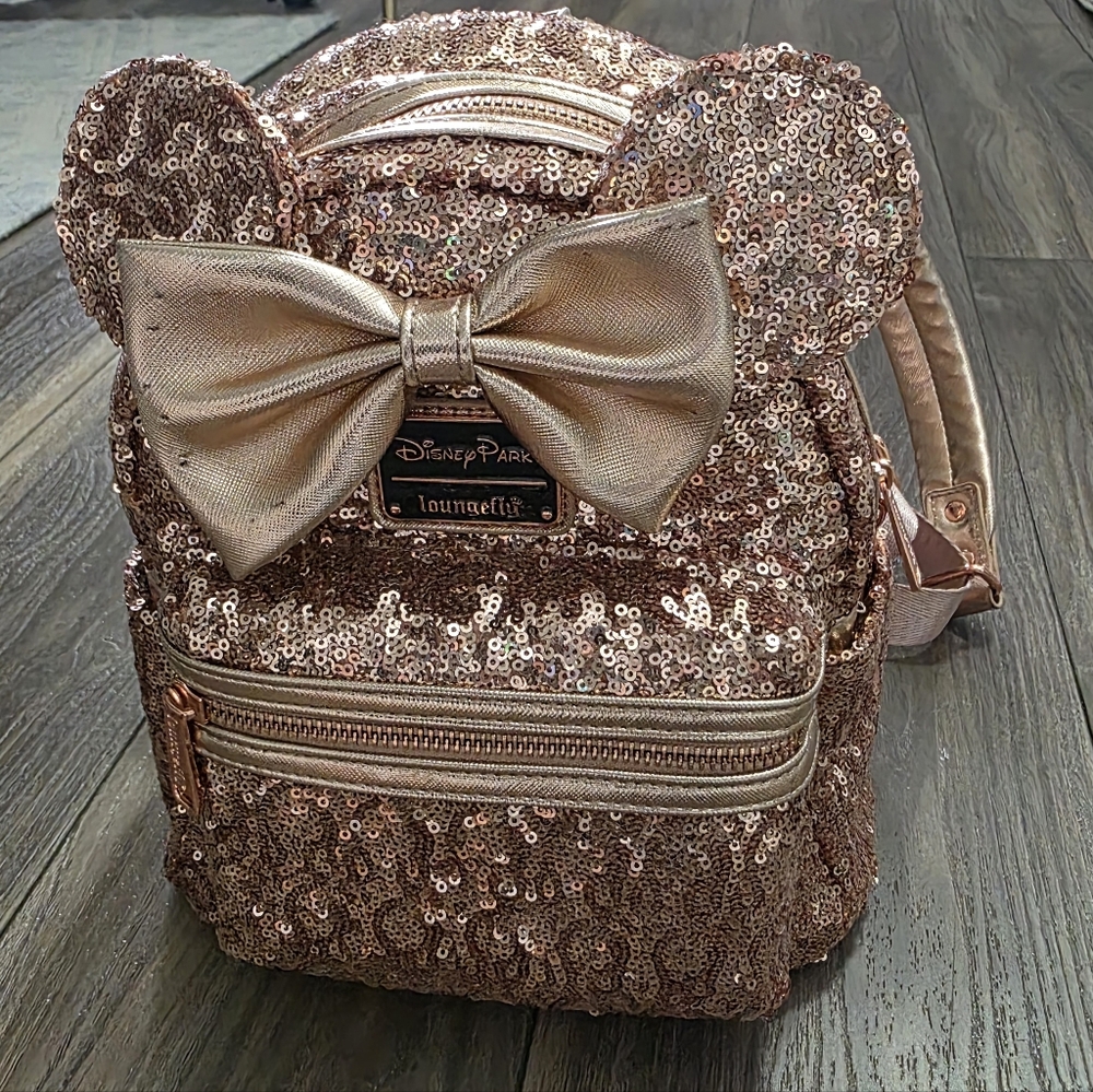 SOLD DO NOT BUY Loungefly Sequin Mini Backpack - Rose Gold